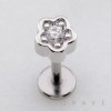 CZ STAR FLOWER THREADLESS (PUSH IN) 316L SURGICAL STEEL LABRET SET